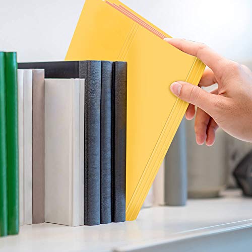 Selizo 6 Pcs Expanding File Folders with 5 Pockets Plastic A4 Letter Size Document Organizer and 168 Pcs File Folder Labels for School and Office