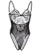 Finegozir Women Sexy Spaghetti Strap Lingerie Lace See-through Teddy One Piece Sleepwear