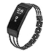 fastgo Compatible with Fitbit Charge 4 Charge 3 and Charge 3 SE Bands, Premium Stainless Steel Replacement Wristbands Classy Sport Bracelet Special Edition Band for Women Gifts(Black)
