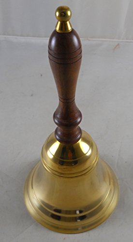 Solid Brass School Bell w/ Wood Handle ~ School Bell