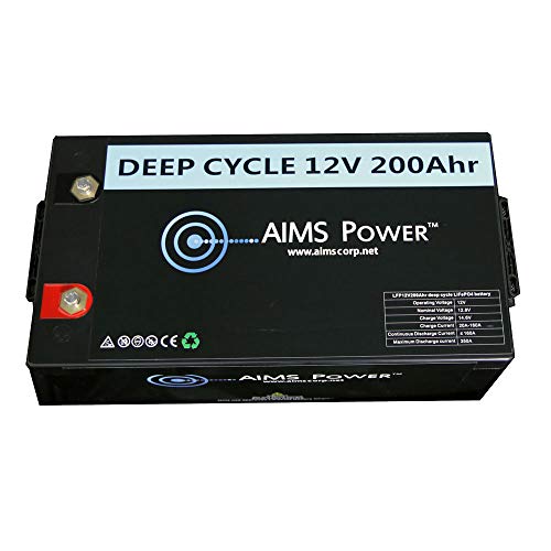 Aims LFP12V200A Black 12V Lithium Battery 200Ah made our list of equipment in our tips on how to choose and use the best RV battery for your needs and how to maintain your deep cycle RV battery in healthy condition to maximize its lifespan