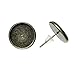 HOUSWEETY 50PCs Round Cabochon Settings Earring Post (Fit 12mm) W/Stoppers
