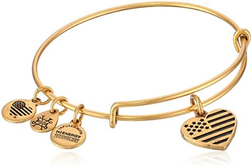 Alex and AniAlex and Ani Path of Symbols Expandable Bangle for Women, Heart Flag Charm, Rafaelian Finish, 2 to 3.5 in