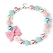 Vcmart Girls Necklace Chunky Bubblegum Bead Passtel Color, 16"