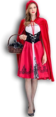 Raylans Women's Knee Length Red Riding Hood Costume