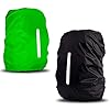 sinzau Regenbescherming voor rugzak, 35 l, met reflecterende strepen en verstelbare gesp, 2 stuks, zwart en groen