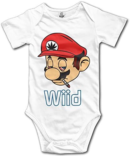 CHYY Newborn's Wiid - High Mario Logo Organic Baby Onesie Clothing