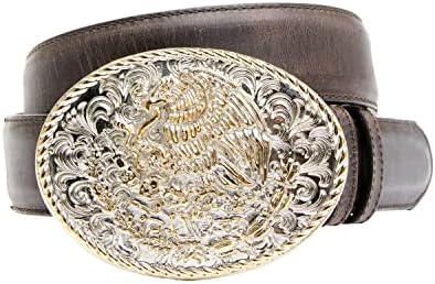 Amazon.com: Cody James Men's Bronc Buckle Tooled Leather Belt Tan