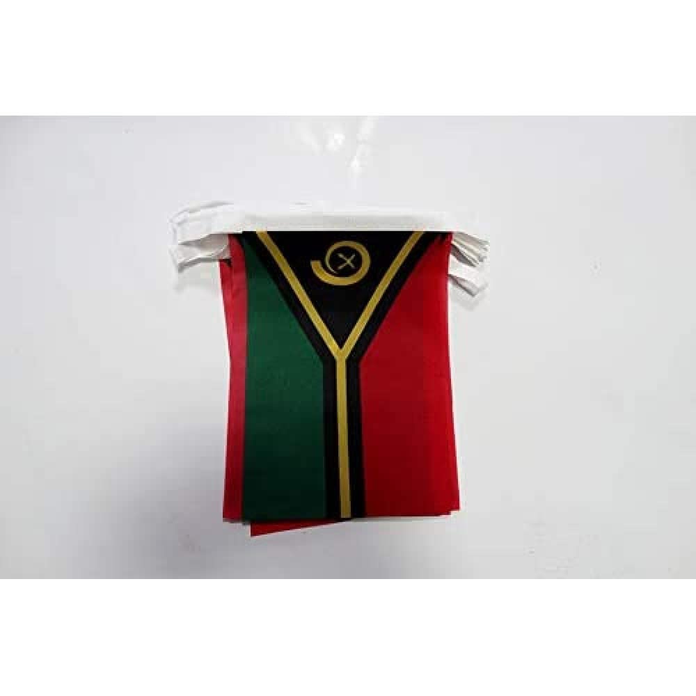 AZ FLAG Vanuatu Bunting Flag, 20 Ft Garland with 20 Small Vanuatu Flags 8'' x 6'', 100% Polyester String Pennant, 6 meters — image 1