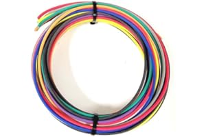 ACDC AC DC Wire and Supply 18 AWG Automotive High Temp TXL Wire Stranded Copper Wire 10 Colors Made in USA (5 FT Each)