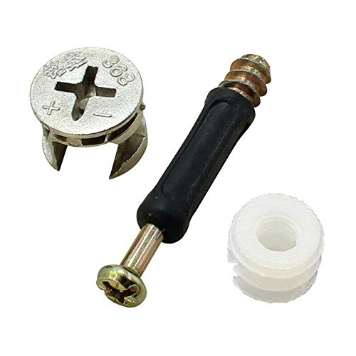 Furniture Connecting Cam Fitting Cam Lock Nut 3-in-1 Furniture Connecting Fastener Bolt Nut Set for Cabinet Wardrobe (25 Sets）