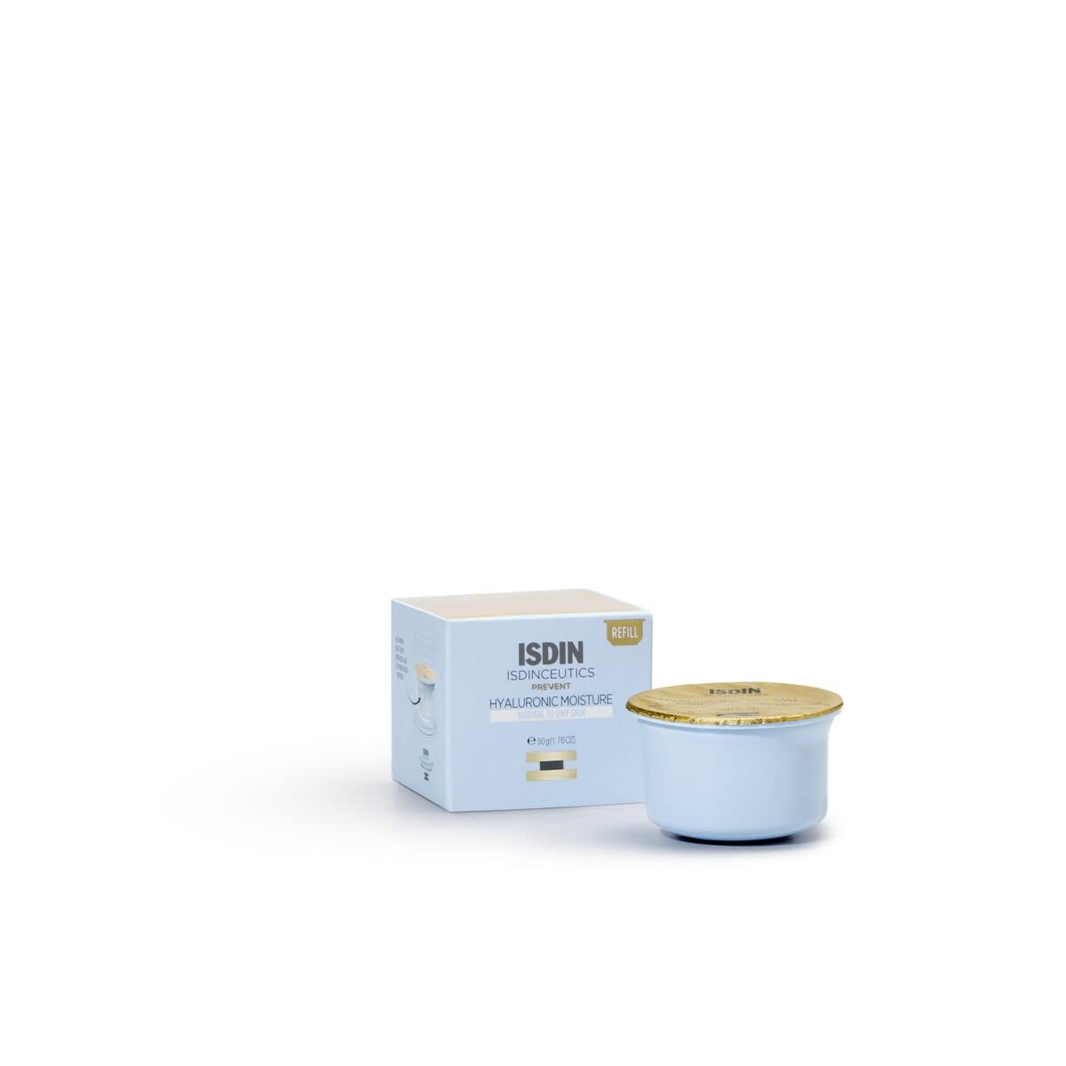 ISDIN Isdinceutics Hyaluronic Moisture Cream (Normal/Dry Skin Eco-Refill) 50ml | Lightweight hyaluronic acid facial cream for normal to dry skin