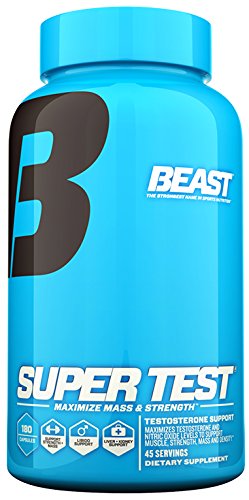 Beast Sports Nutrition - Super Test Caps - Supports Natural Testosterone Levels - Clinically Proven KSM-66 - Maximizes Strength & Muscle Mass - Enhances Libido - Supports Liver & Kidney - 180 Capsules