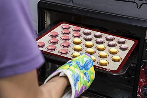 Macaron Mat Pastry Mat Silicone Baking Mats Non-stick for Macaroon/Pastry/Cookie/Bun/Bread Silicone Baking Sheet Liners - 2 Pack
