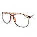 Panto Oversized Thin Frame Nerd Fashion Glasses Havana