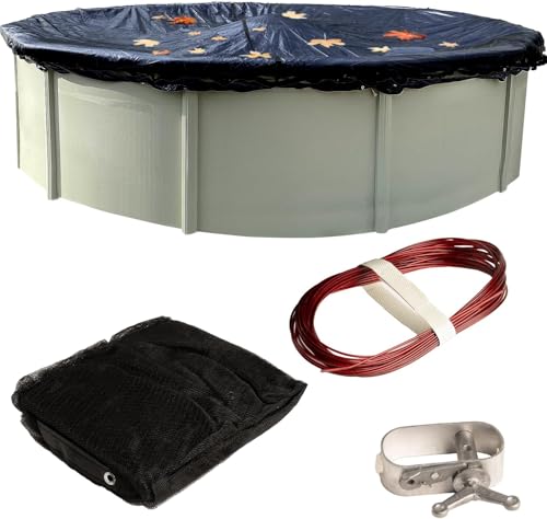 Winter Block Pool Leaf Net Cover for Above Ground Pools – 28 ft Round, Durable,…