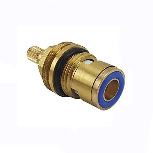 BE-TOOL Ceramic Disc Cartridge Valve 20 Gears Replacement Tap Valve Brass Tap Cartridge Replacement for Bathroom or Kitchen (F-Type Double Thread)