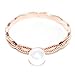 Gieschen Jewelers 'Lace X' 14K Rose/White Gold-Plated Simulated Pearl Ring