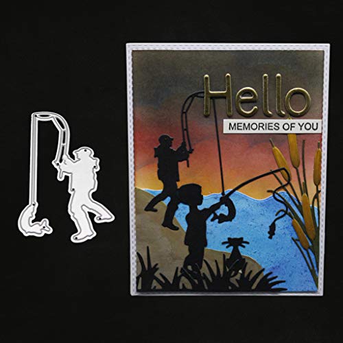 Itlovely Fishing Metal Cutting Dies Stencil DIY Scrapbooking Album Stamp Paper Card Embossing Craft Decor