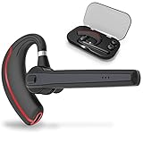 Bluetooth Headset, Wireless Earpiece for Cell Phones, In-Ear Piece Hands Free Earphones Headphone Car Speakerphones Kits w/ Mic, Noise Cancelling for Driving, Compatible w/ iPhone Samsung Cellphone