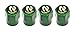 Set of 4 Nitrogen N2 Green Aluminum Tire Stem Valve Caps