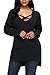 AlvaQ Women Criss Cross V Neck Side Slits High Low Knit Sweater Tops