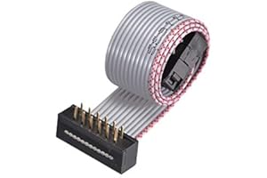 uxcell IDC Wire Flat Ribbon Cable FC/FD Connector A-Type 12Pins 2.54mm Pitch 0.2m Length Gray