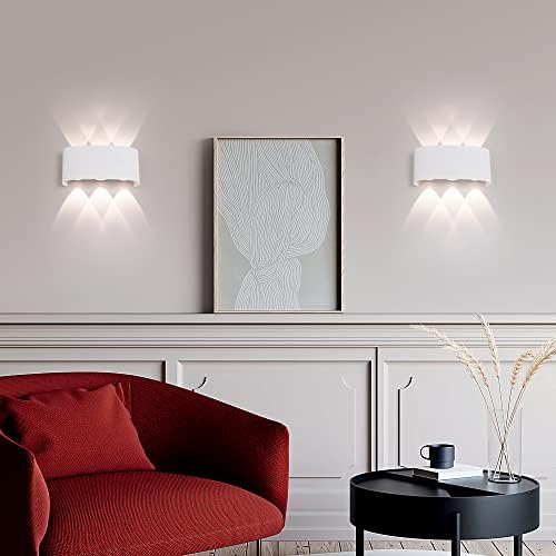 2 Pack Lampada da Parete Esterno/Interno LED Applique da Esterni 12W 1200LM Up Down Lampada da Parete IP65 Impermeabile Moderno Lampade Muro Alluminio Bagliore su e giù (Bianco 4500K luce naturale)