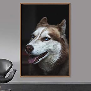 signwin Framed Canvas Wall Art Pupper Animals Chic...