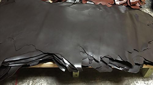 FROGJELLY NECHES Finished Vegetable Tan Cowhide Leather Sides Black 20+ Square Feet