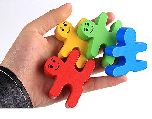 RuoFeng Kids Wooden Building Block Set, Natural Wooden Stacking Game Toys for Kids Children Toddlers Preschool Boys and Girls Learning Educational Toys 4 Color,16 Pieces