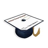 Blank White Adhesive Grad Hat Topper Sticker - Easy