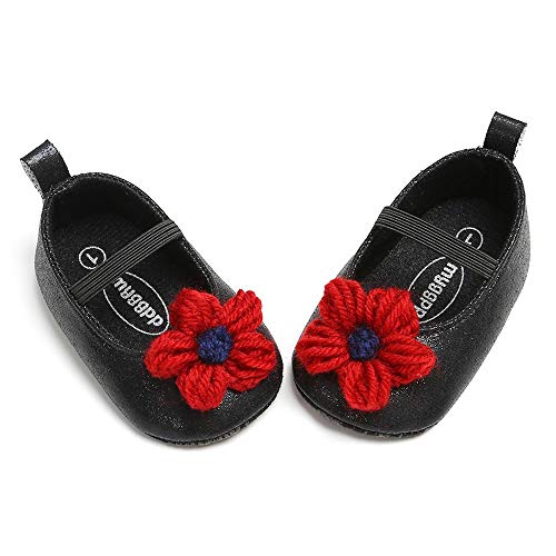 image for NUWFOR Baby Girl Leather Flower Shoes Keep Warm Fashion Toddler First 