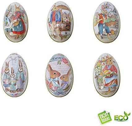 Morbuy Easter Eggs, Candy Box Gift Box Fancy Designed Eggs Easter Hunt Easter Grass Tree Home Decorations Gifts Egg Bundle Crafts Holiday Party Game Activity Toys (6PCS)
