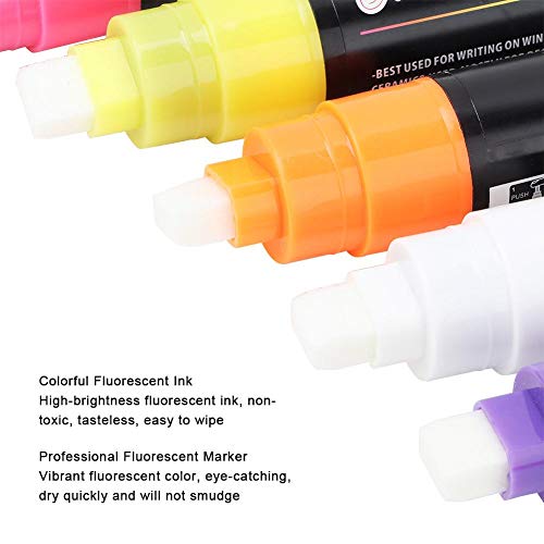 Fluorescent Pen 10mm Thick Refill 8 Colors Liquid Chalk Marker for Windows Displays, LED Board