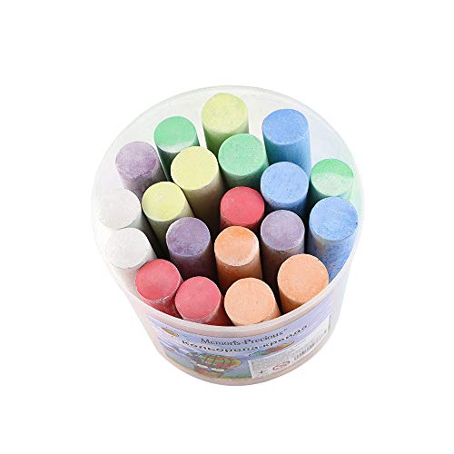 Faxco 20 Pieces Colorful Chalks, Thick Washable Sidewalk Chalk, Tapered Conical Colorful Chalks, Multi-Color Street Chalks - Thumbnail 3