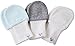 Crummy Bunny Newborn Baby Mittens - Blue, Grey and White, No Scratch Mittens, 3 Pairs