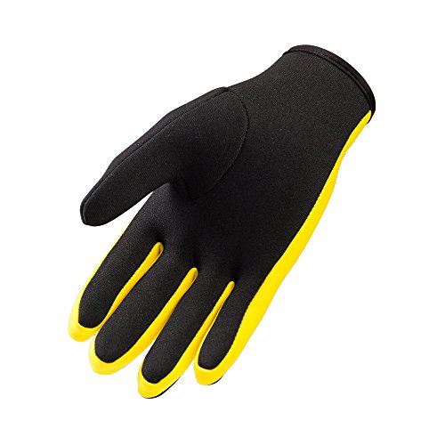 NATYFLY Wetsuits Gloves Scuba Premium Neoprene 1.5mm Diving Gloves Five Finger Glove (Yellow, Large)