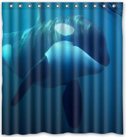 Popular Design Killer Whale Orca Shower Curtain 66 W X 72 H