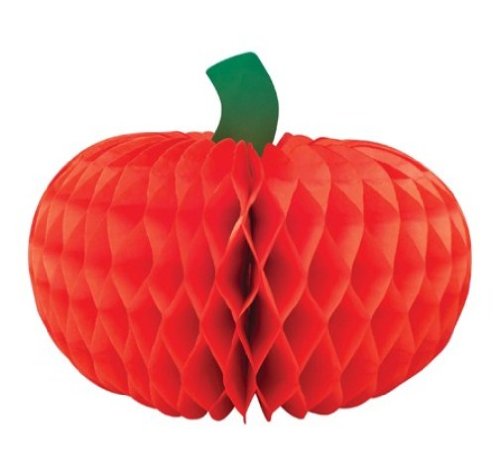 Paper Tissue Honeycomb Centerpiece, Halloween Pumpkin
