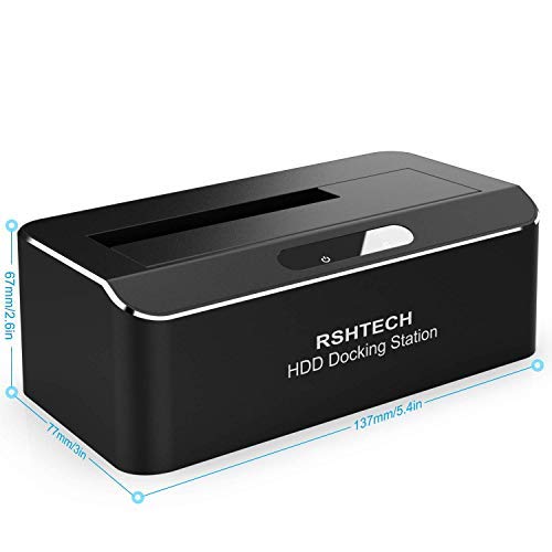 RSHTECH USB 3.0 to SATA Hard Drive Docking Station Single Bay External Disk Enclosure for 2.5 or 3.5 inch HDD SSD, Support UASP and Up to 10TB Drives, Tool-Free Aluminum Housing with ABS Spring Cover - Thumbnail 5