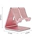 Cell Phone Stand, ZTON Aluminum Metal Tablet Stand, Mobile Phone Holder for iPhone iPad Samsung for Desk Table Bedroom Kitchen (Rose Gold)