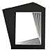 Golden State Art, Complete Pack of 10, Black Pre-Cut 11x14 Photo Mat for 8.5x11 Document with White Core Matte Set. Includes 10 Acid Free Bevel Cut Mattes & 10 Backing Backers Board & 10 Clear Bags
