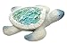 Ebros Nautical Marine Aqua Blue Coastal Ocean Giant Sea Turtle Statue with Crushed Glass Mosaic Shell Nautical Decor Figurine 5.5