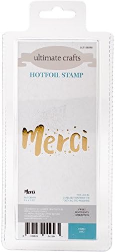 Ultimate Crafts Merci Hotfoil Stamp, Metal, Grey, 22.8 x 9.8 x 0.7 cm