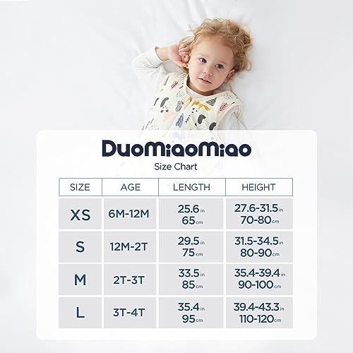 Duomiaomiao Baby Sleep Sack, Four Season Cotton Toddler Sleeping Sack
