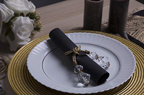 Moyes Home Feel-Linen Air Laid Guest Napkins-Folded Size is 8x4 inches,Durable Cloth-Like-Pack of 50 Disposable Like Soft & Comfortable Perfect Dinner Napkins for Kitchen,Parties,Weddings (Black) - Thumbnail 2