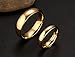 MEALGUET 6mm/4mm Gold Plated Tungsten Carbide Domed High Polished Plain Simple Wedding Ring Band for Men&Women,Size 6