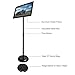 HAITIAN Sign Holder Poster Stand with Adjustable Height from 40” to 58”, Round Metal Base, Sign Frame Revolvable To Either Horizontal or Vertical View Display, for 11 X 17 Inch Poster - Black