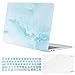 MOSISO Compatible with MacBook Pro 13 inch Case M2 2023, 2022, 2021-2016 A2338 M1 A2251 A2289 A2159 A1989 A1708 A1706, Plastic Cloud Marble Hard Shell&Keyboard Cover&Screen Protector, Hot Blue
